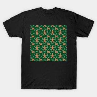 Gingerbread boy and bunny green T-Shirt